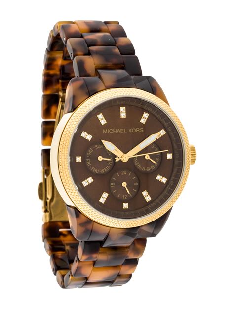 tortoise shell michael kors watch